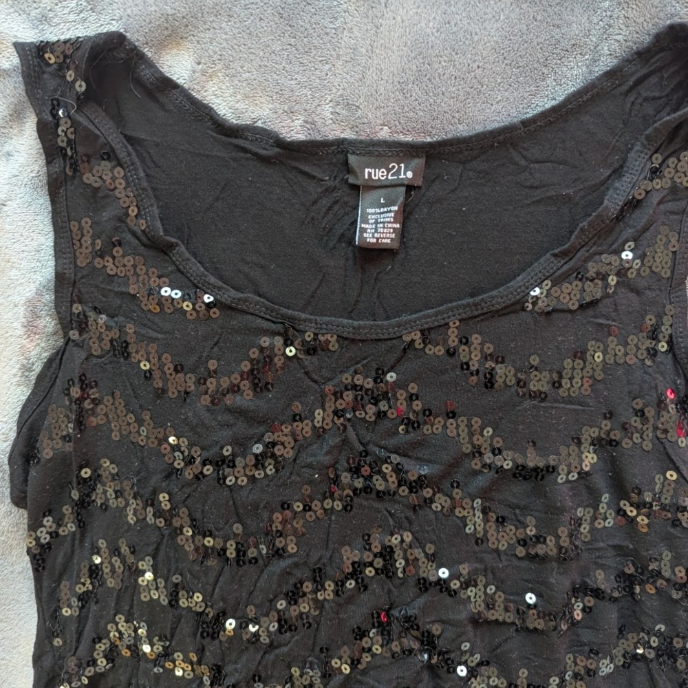 Rue21 Black Sequin Women's Top